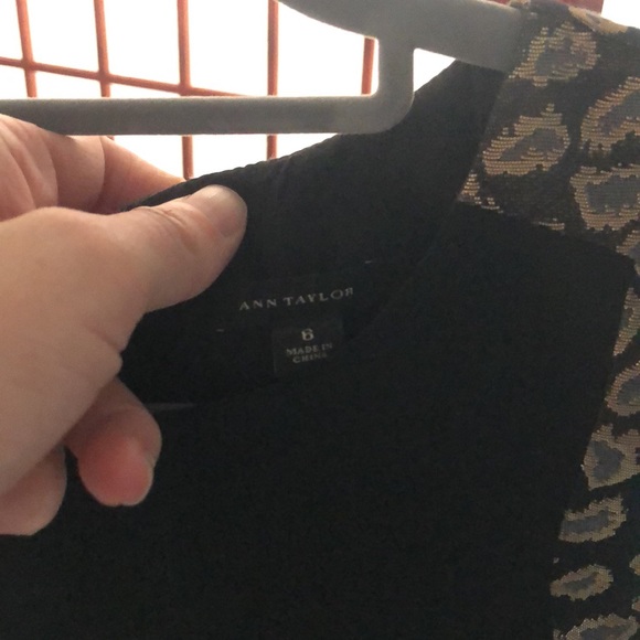 Ann Taylor metallic black leopard dress - Picture 5 of 6